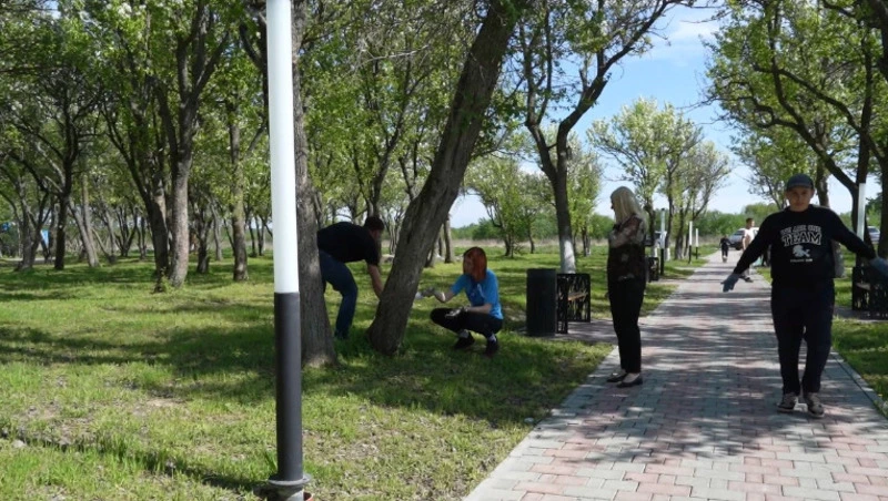 В Грушевом саду провели предпраздничный субботник